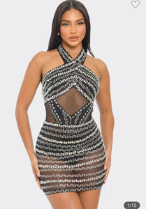 One night Rhinestones dress