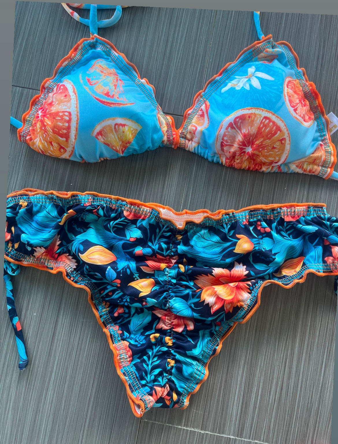 orange love bikini